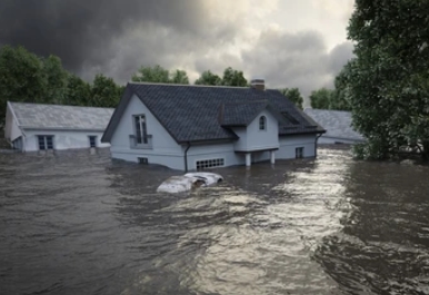 houses under flood