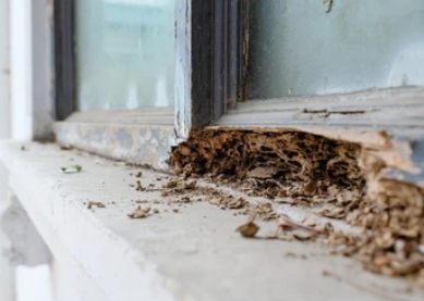 window damaged by termites