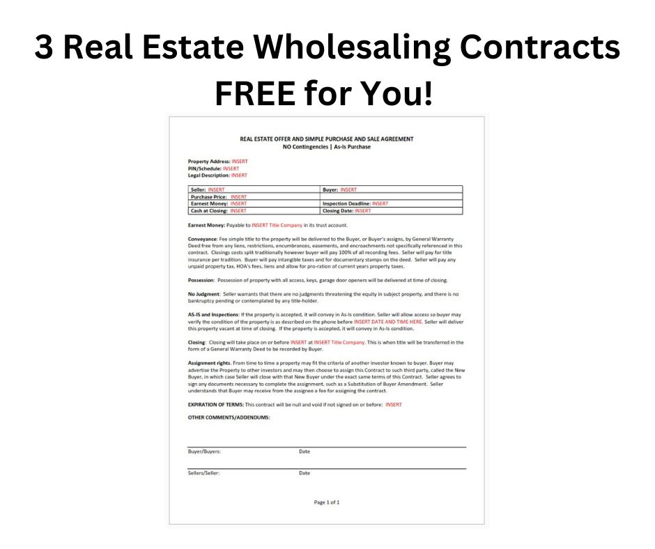 Wholesale Real Estate Assignment Contract Template